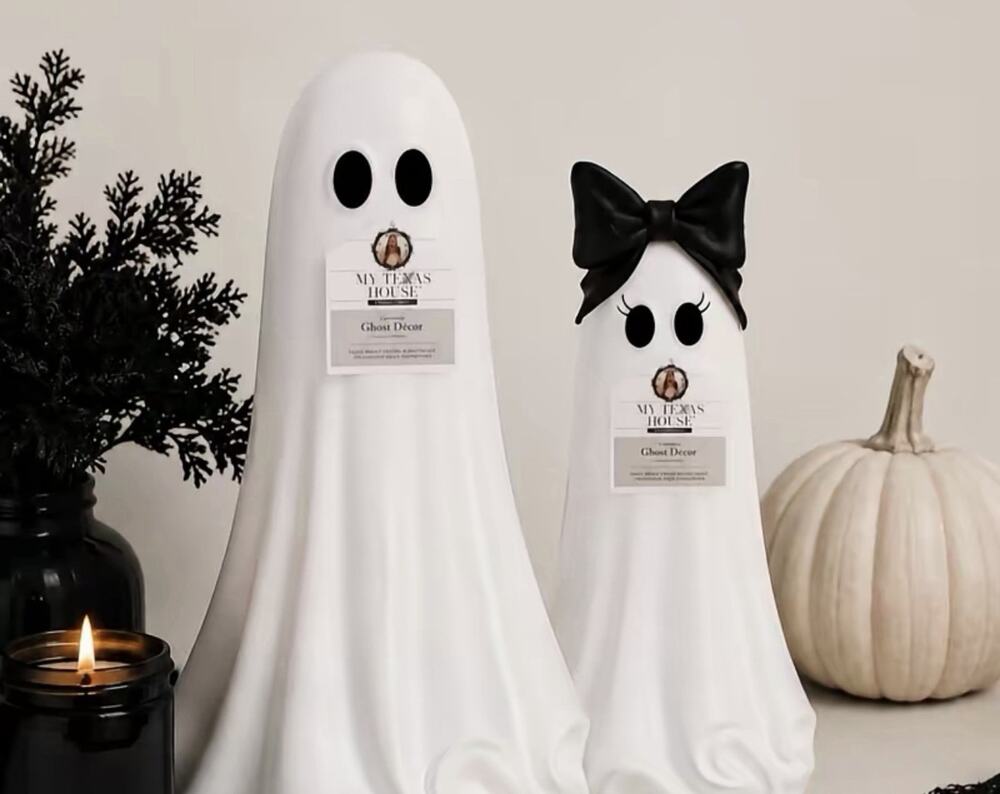 My Texas House Large 22" 20" Ghost Set Ghost Tabletop Halloween Decoration Viral